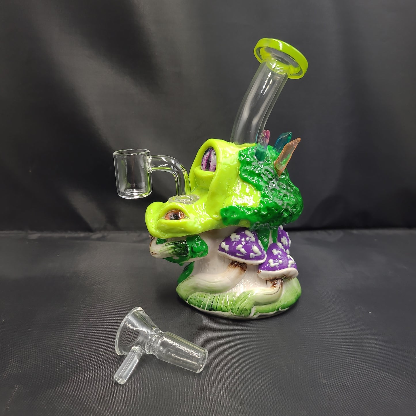 7" Mushroom Crystals waterpipe rig