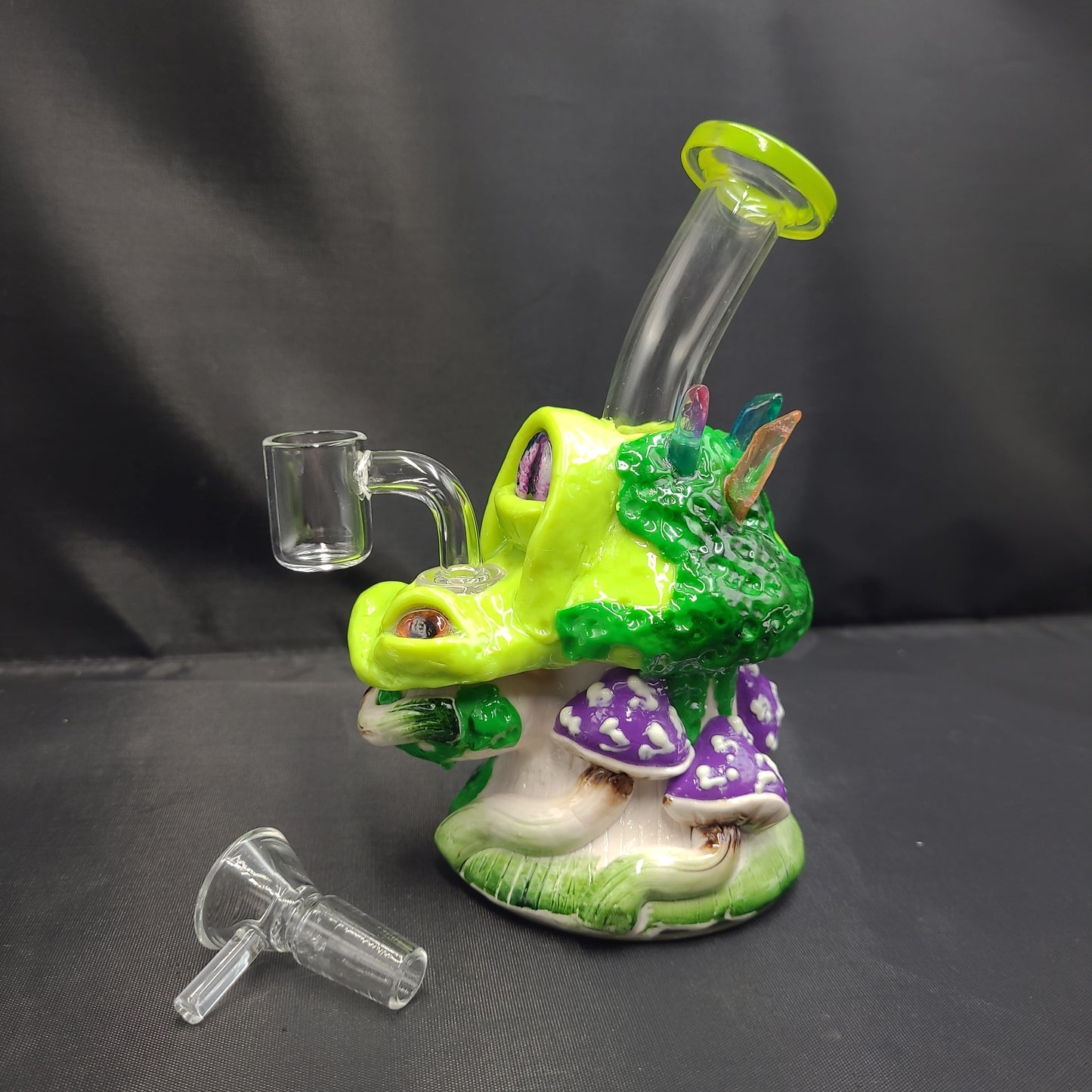 7" Mushroom Crystals waterpipe rig