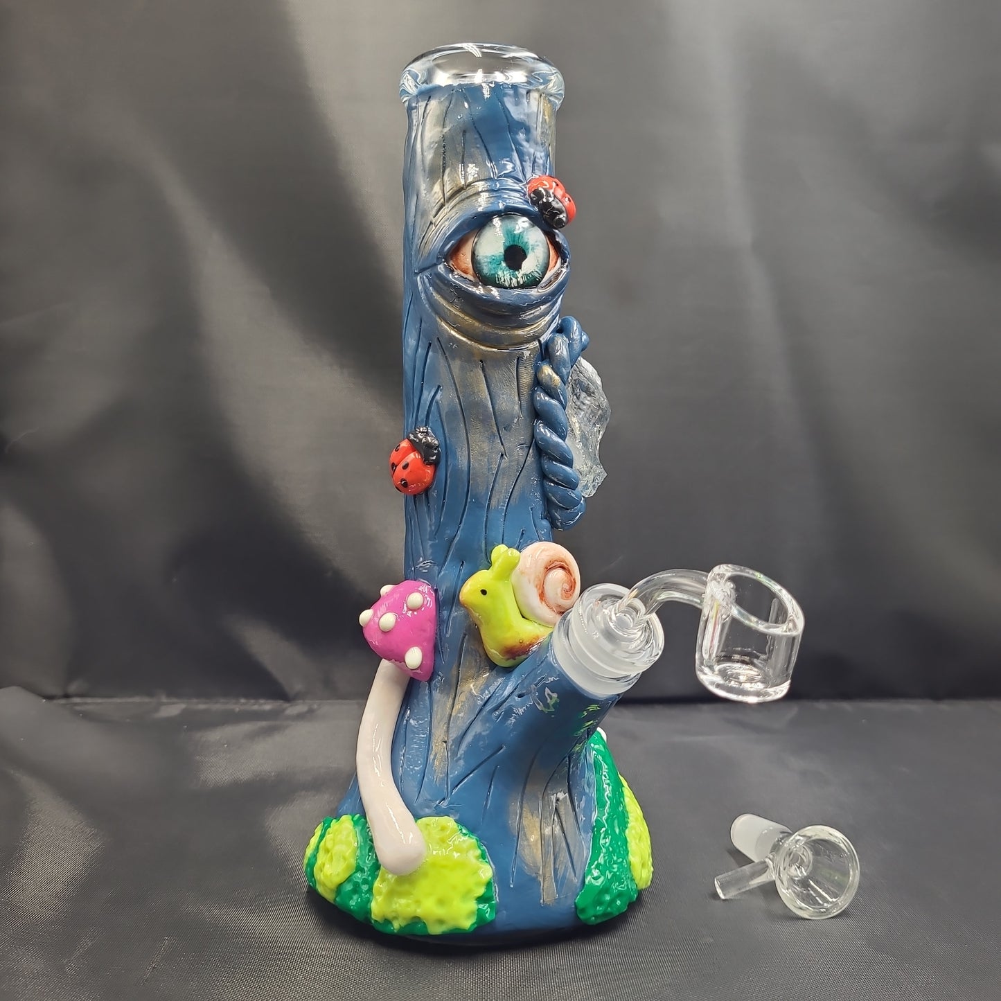 10" 3D Trippy Mushroom Garden Beaker Bong