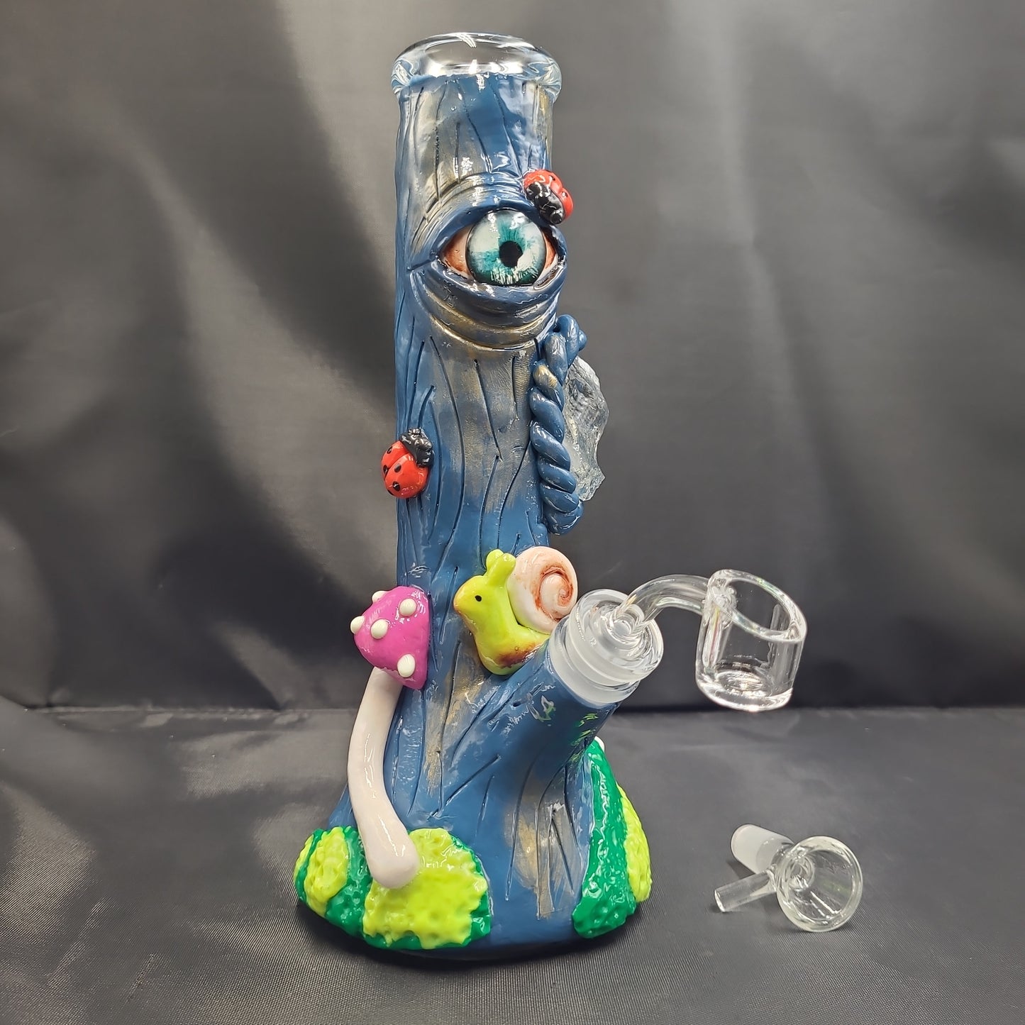 10" 3D Trippy Mushroom Garden Beaker Bong