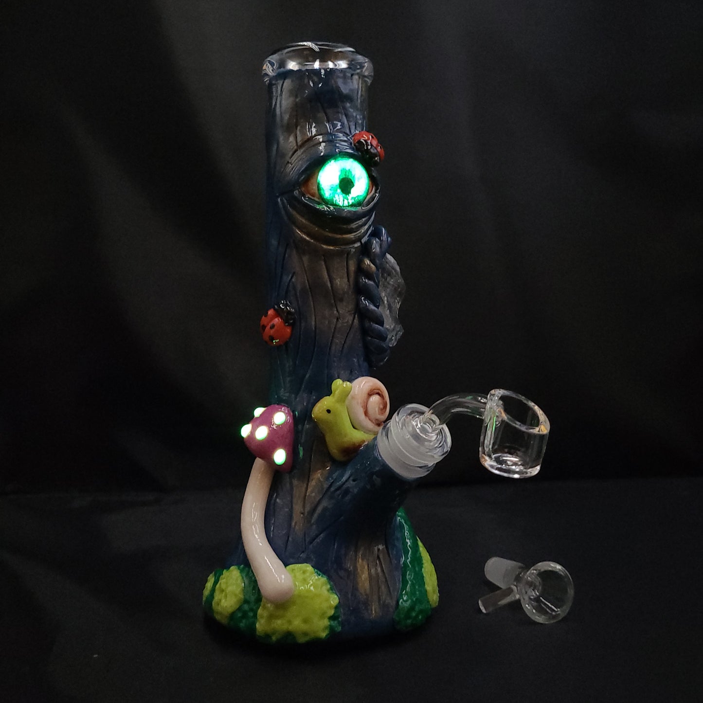 10" 3D Trippy Mushroom Garden Beaker Bong