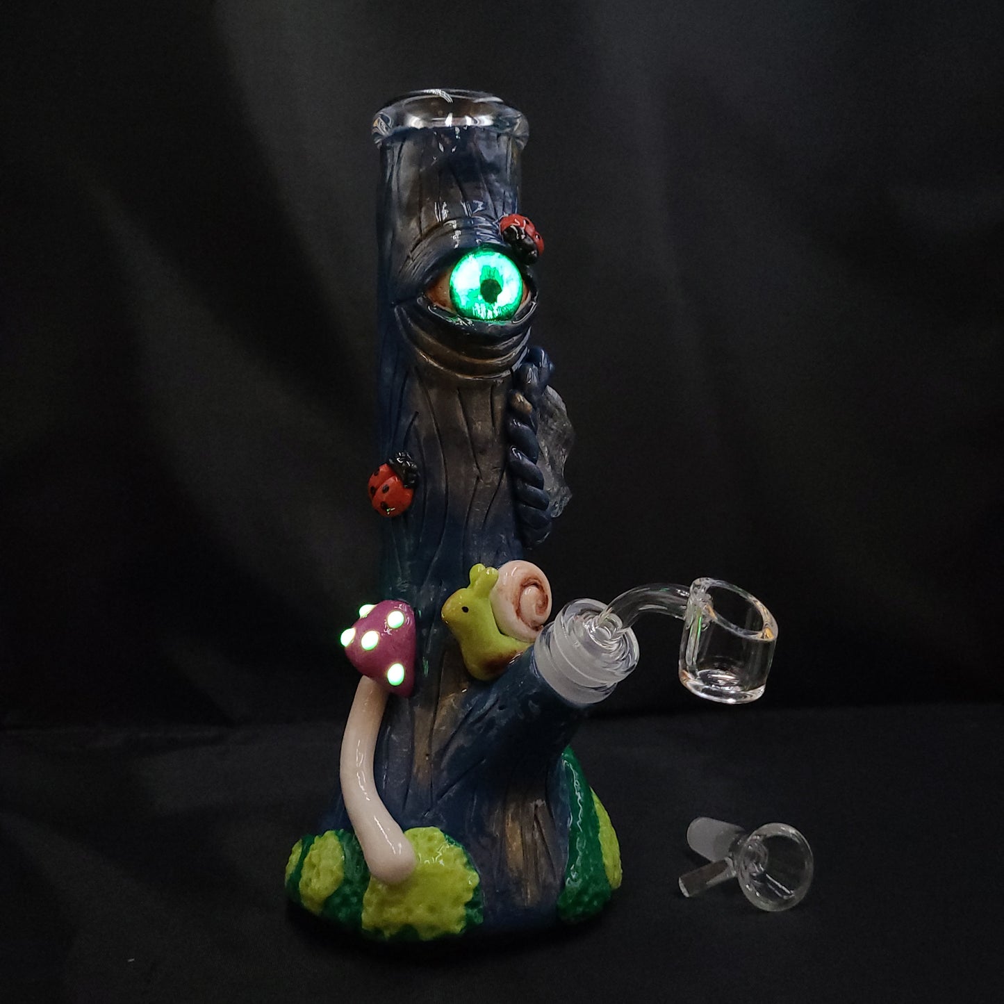 10" 3D Trippy Mushroom Garden Beaker Bong