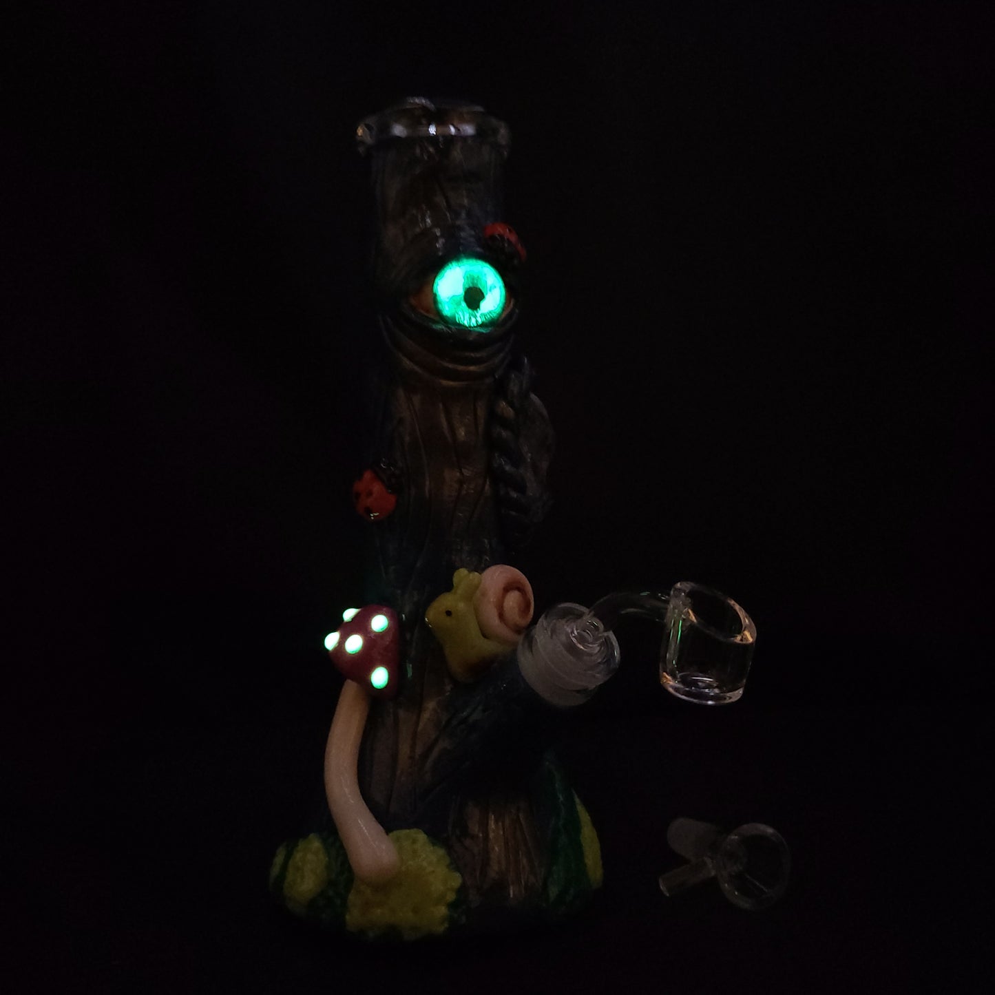 10" 3D Trippy Mushroom Garden Beaker Bong