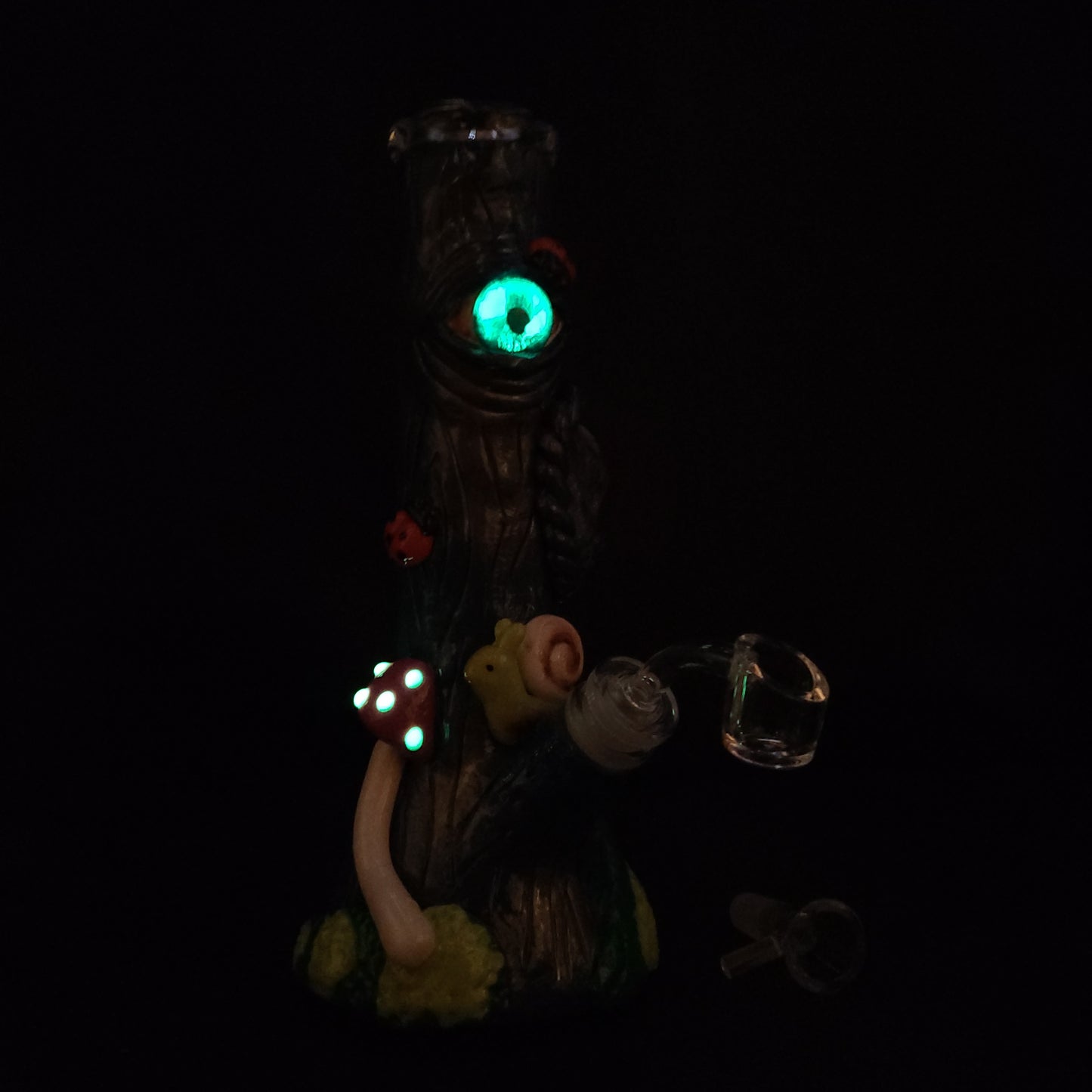 10" 3D Trippy Mushroom Garden Beaker Bong