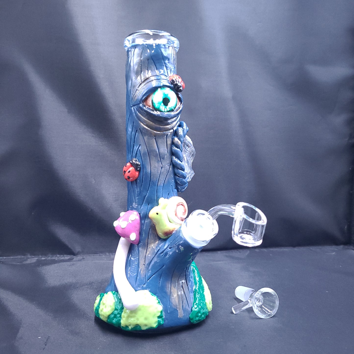 10" 3D Trippy Mushroom Garden Beaker Bong