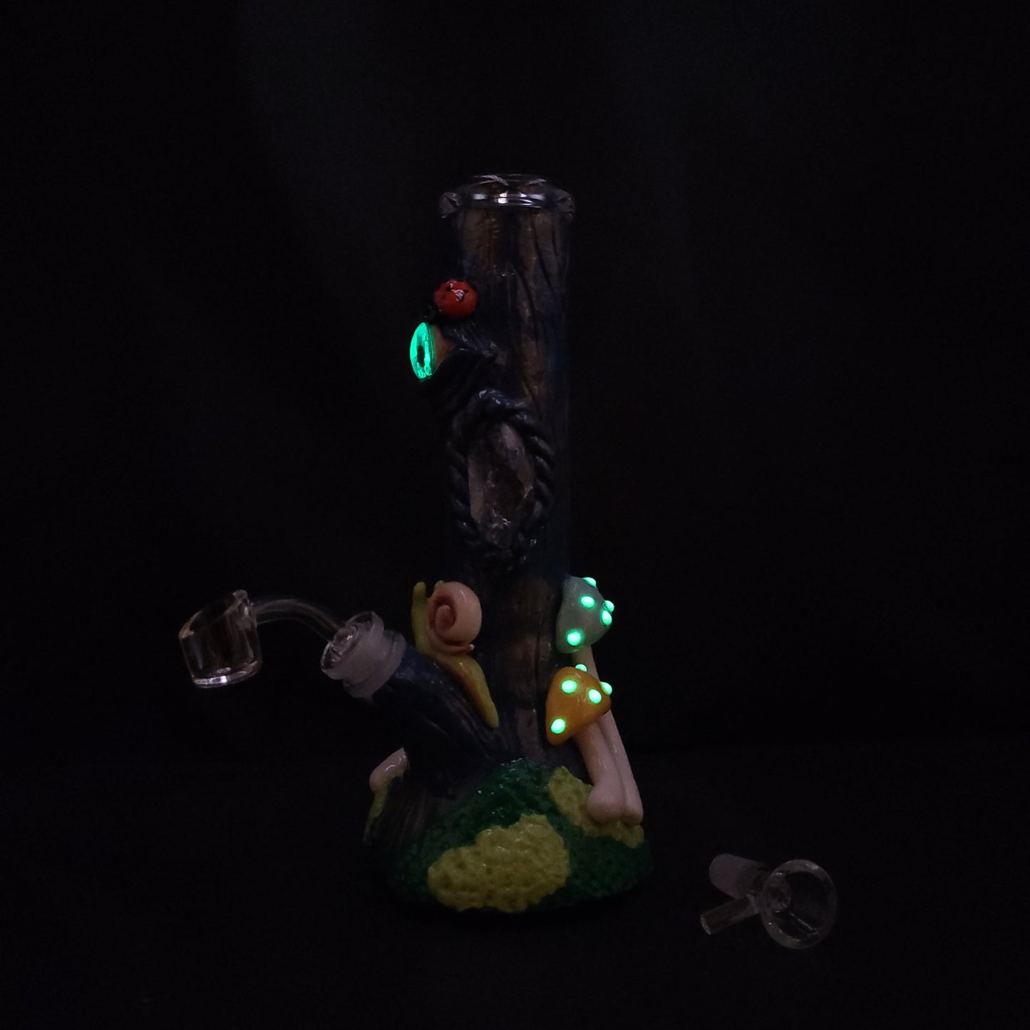 10" 3D Trippy Mushroom Garden Beaker Bong