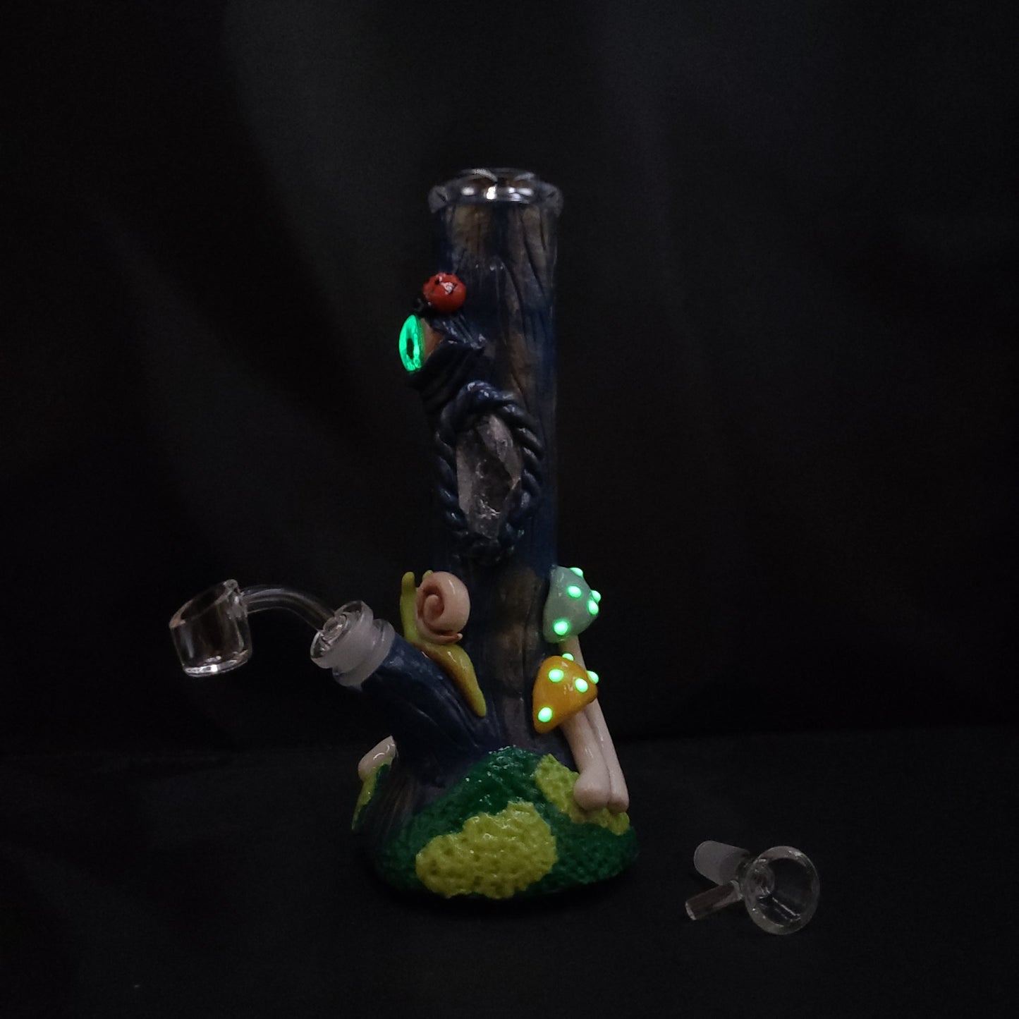 10" 3D Trippy Mushroom Garden Beaker Bong