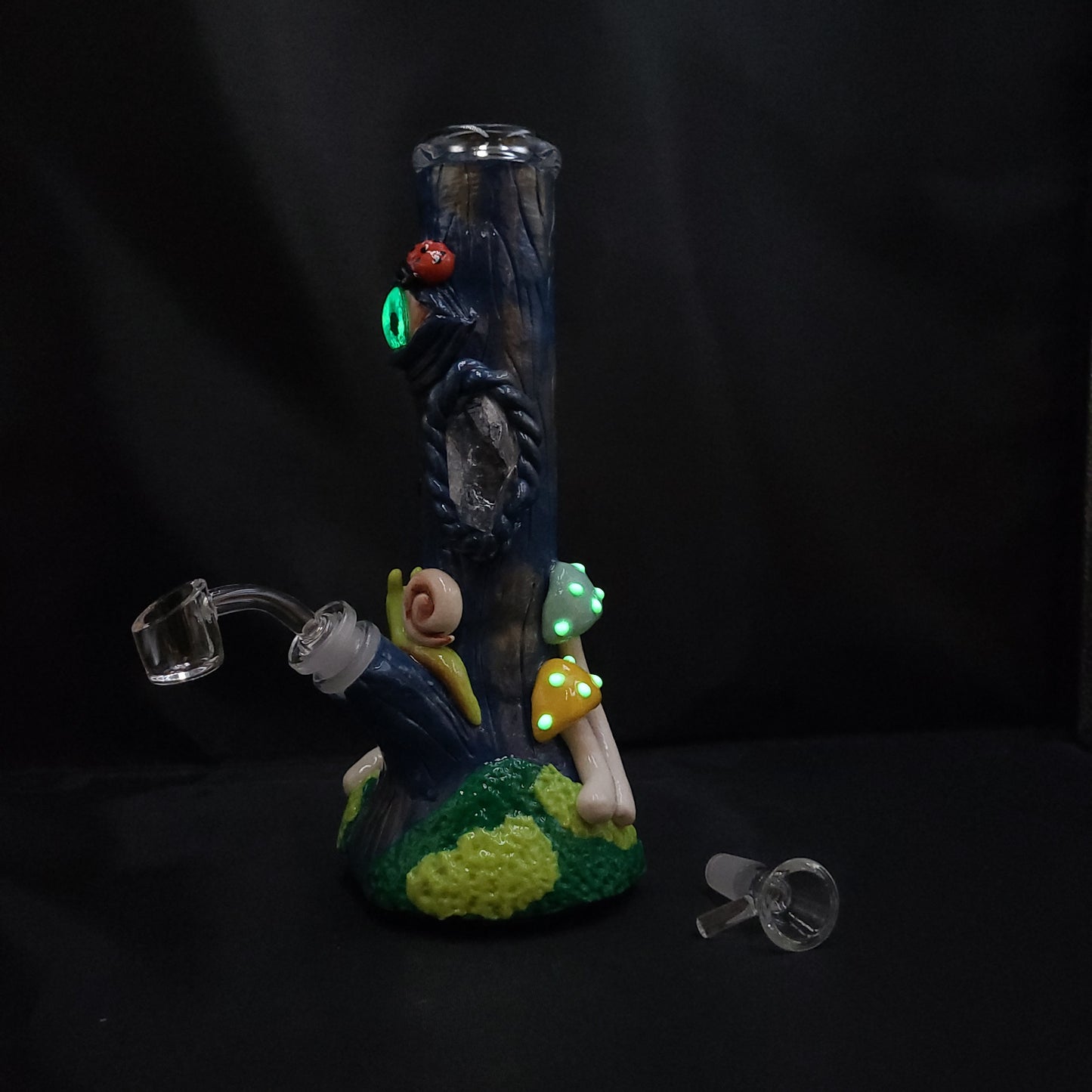 10" 3D Trippy Mushroom Garden Beaker Bong