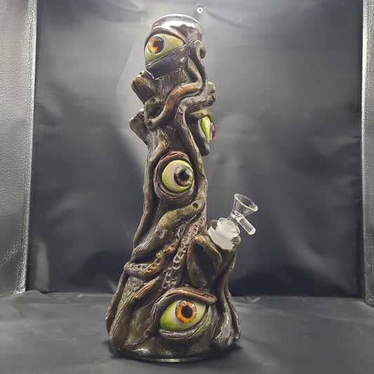 14" Trees Have Eyes 3D Painted Glow in Dark Water Pipe