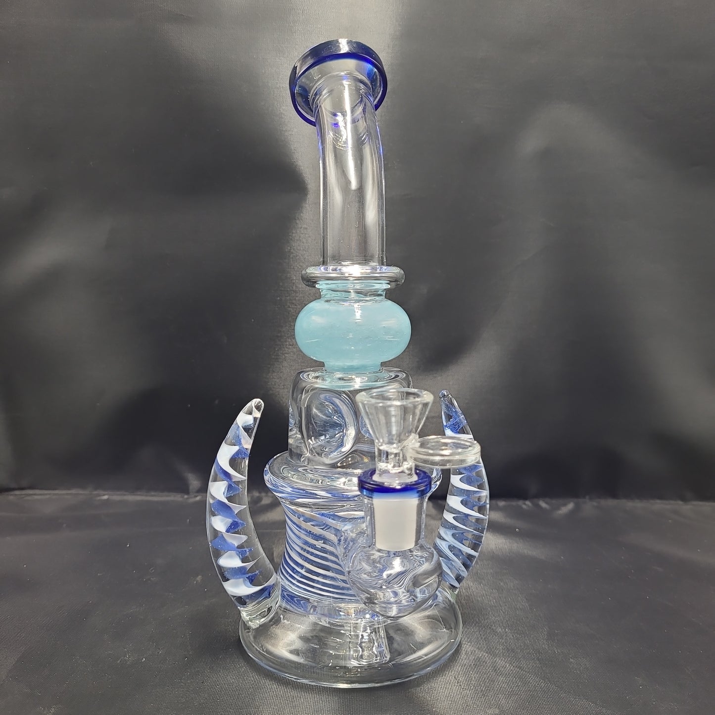 9" DNA Spiral Horned Bent Neck Water Pipe