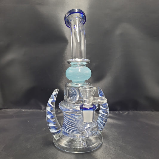 9" DNA Spiral Horned Bent Neck Water Pipe