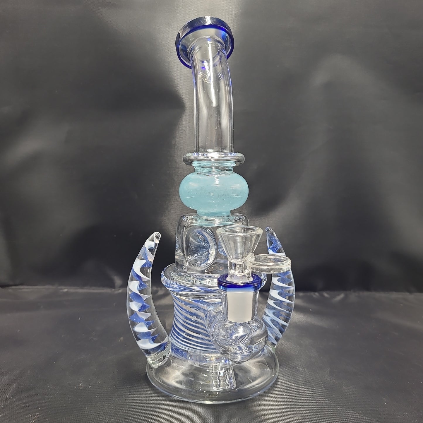9" DNA Spiral Horned Bent Neck Water Pipe