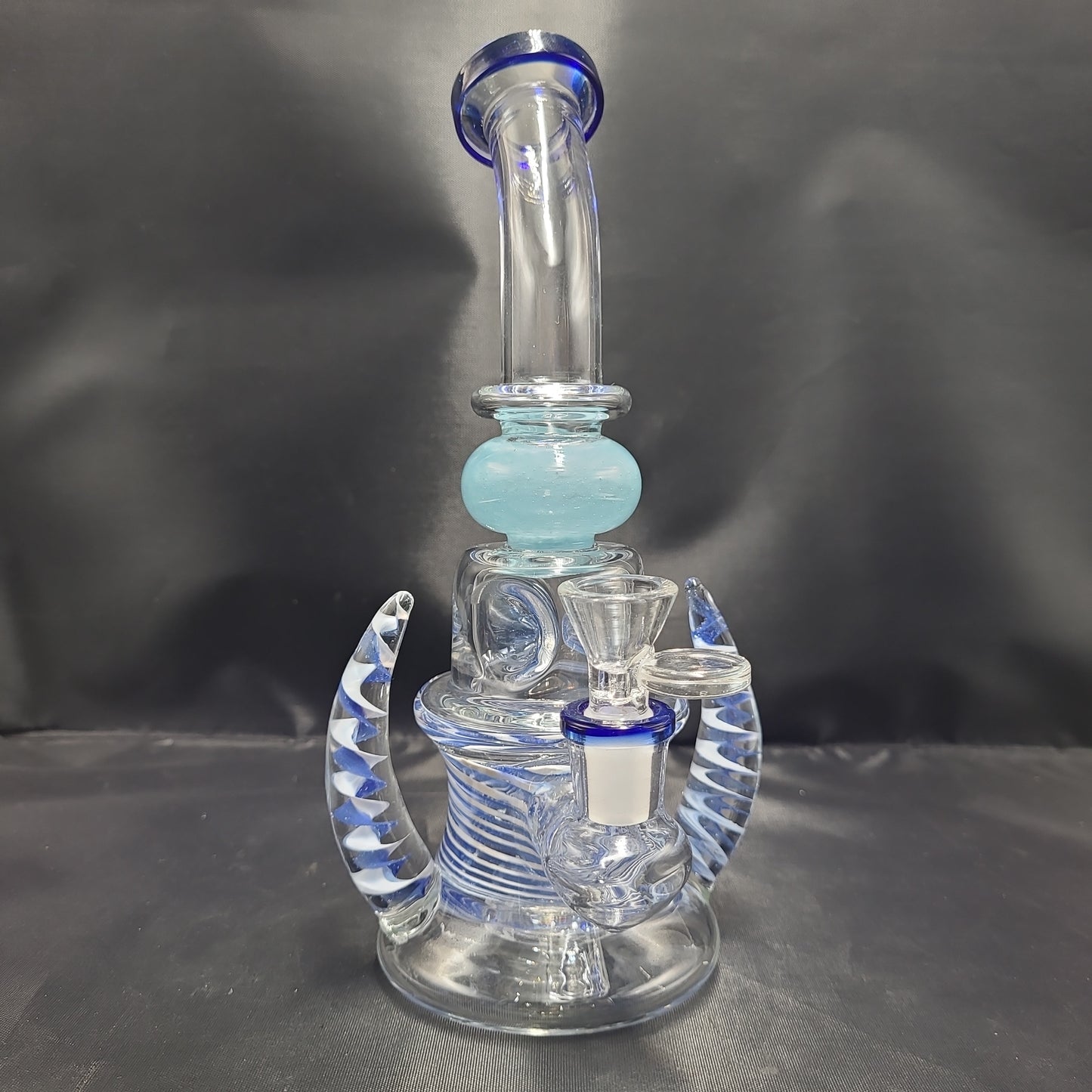 9" DNA Spiral Horned Bent Neck Water Pipe