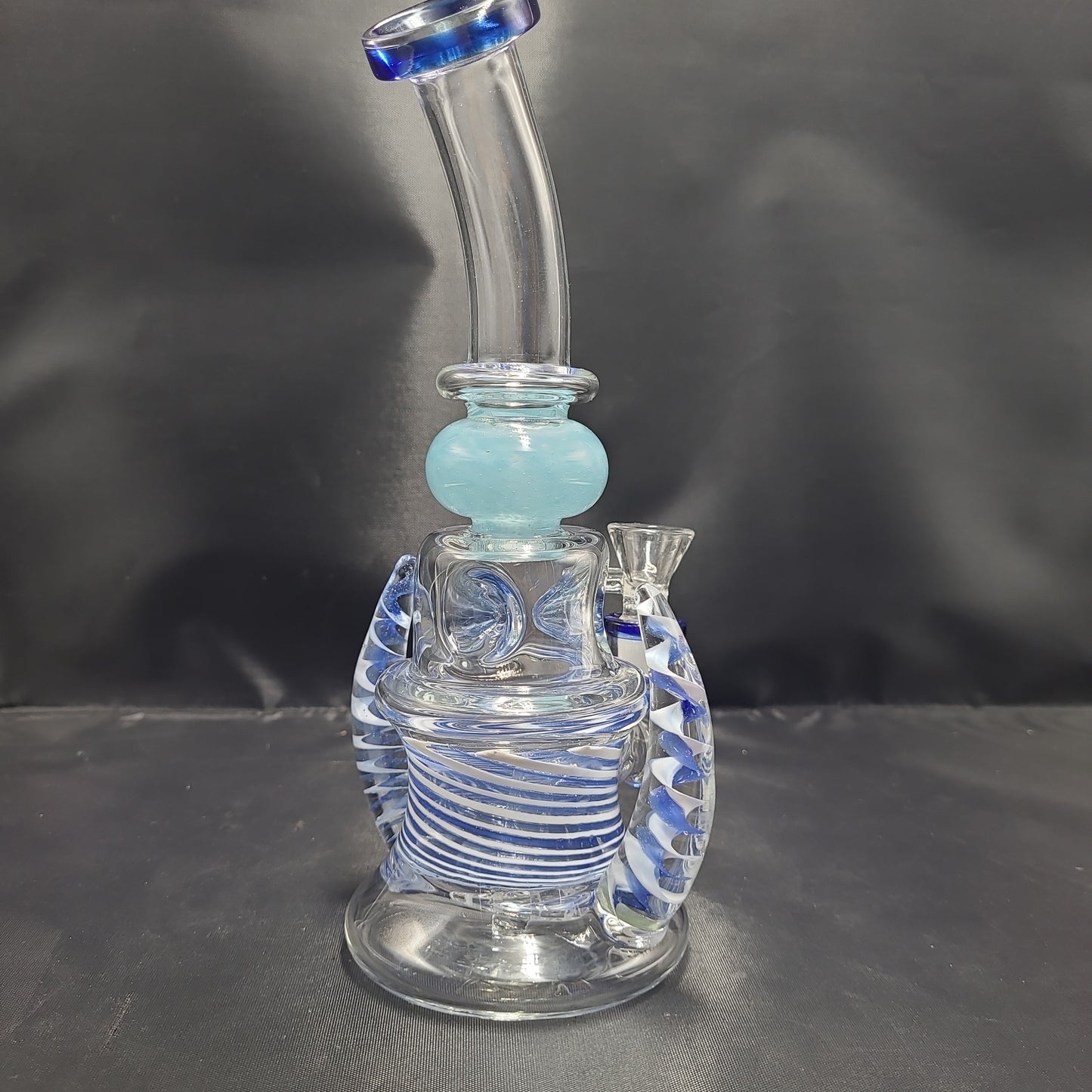 9" DNA Spiral Horned Bent Neck Water Pipe
