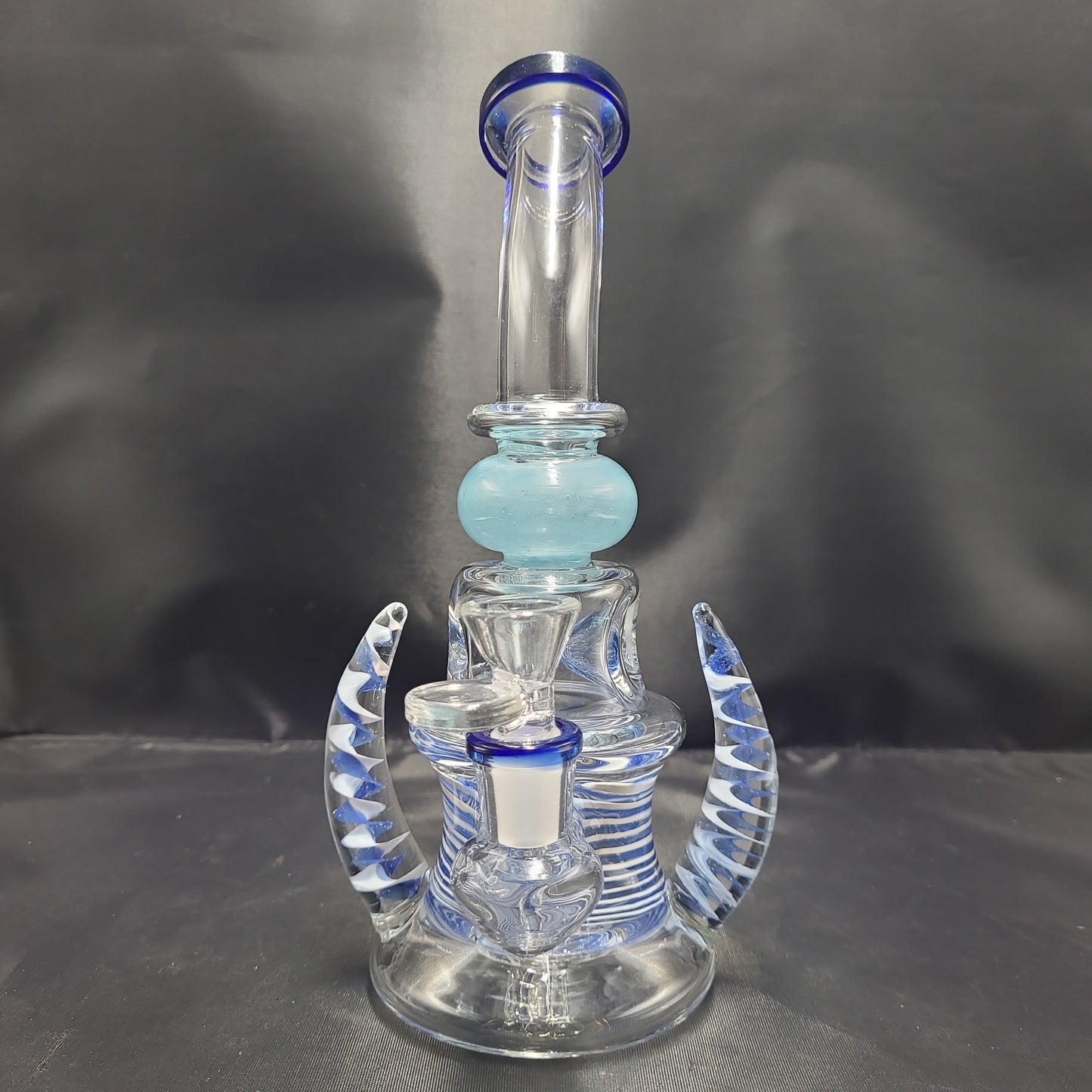 9" DNA Spiral Horned Bent Neck Water Pipe