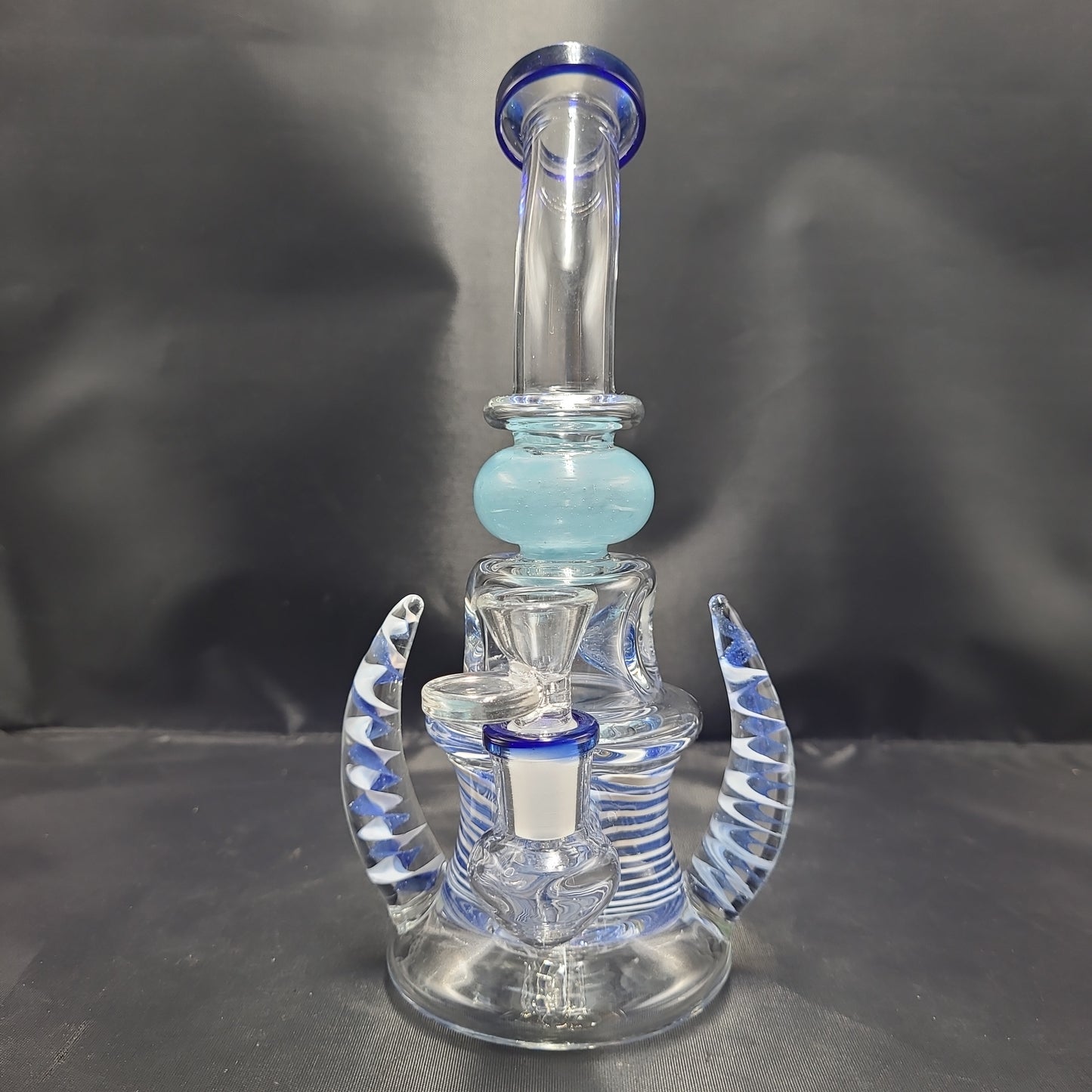 9" DNA Spiral Horned Bent Neck Water Pipe