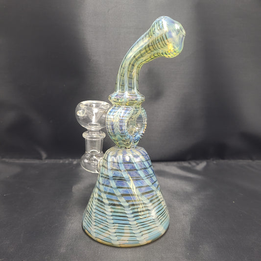 7" Golden Fumed Donut Bent Neck beaker water pipe