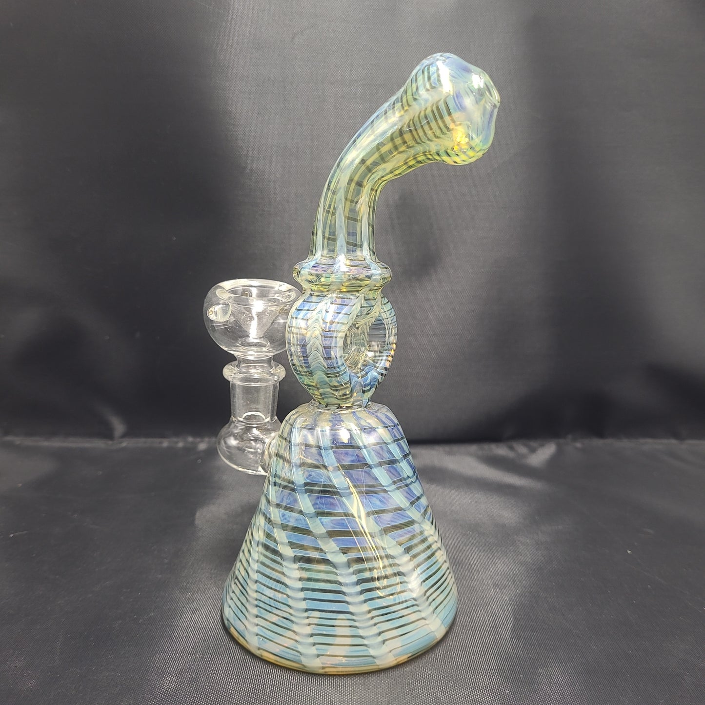 7" Golden Fumed Donut Bent Neck beaker water pipe