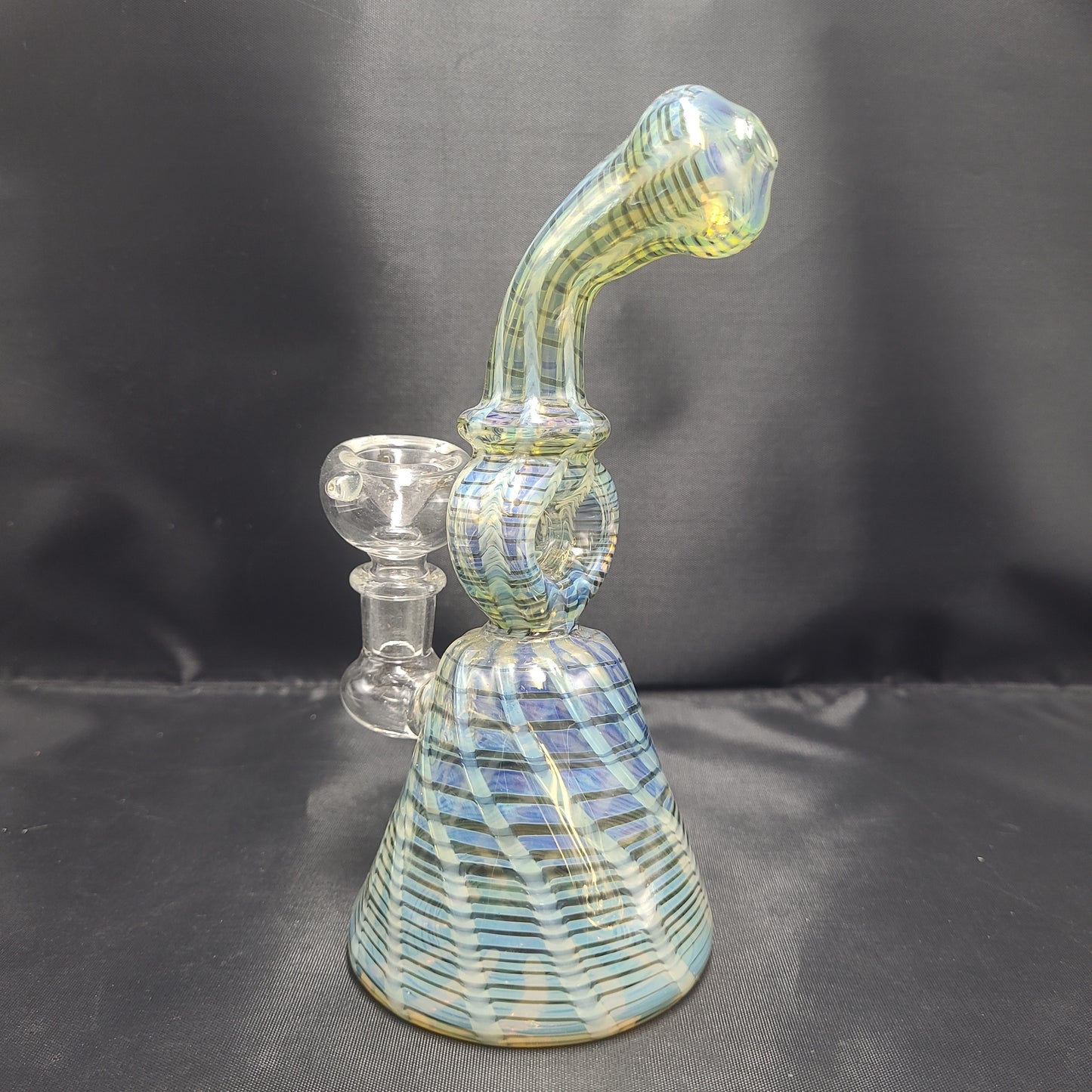 7" Golden Fumed Donut Bent Neck beaker water pipe