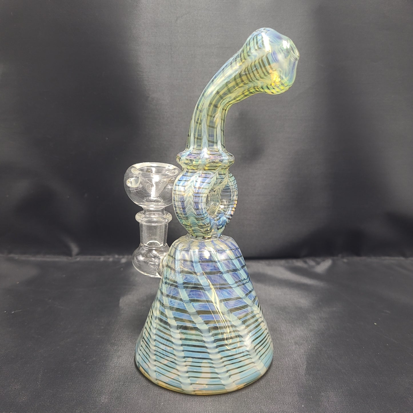 7" Golden Fumed Donut Bent Neck beaker water pipe