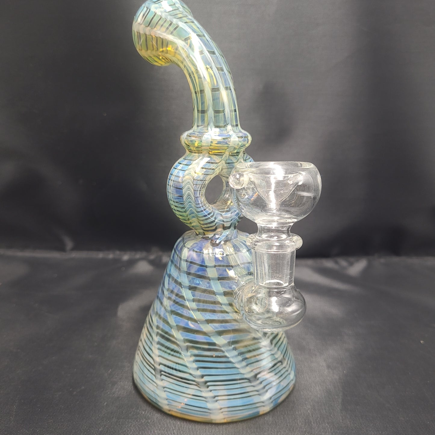 7" Golden Fumed Donut Bent Neck beaker water pipe