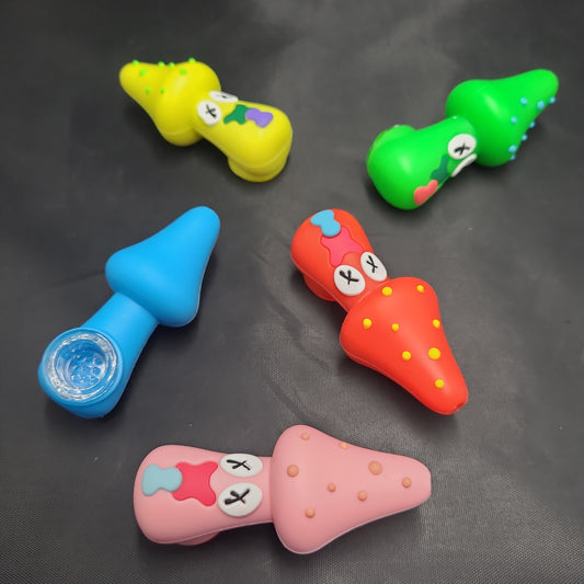 3.5" Trippy Silicone Mushroom Screen pipe