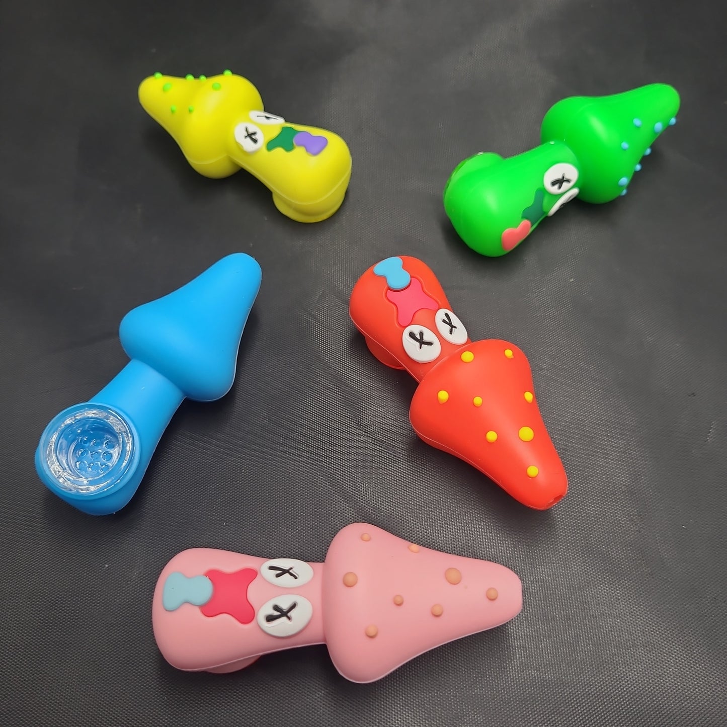 3.5" Trippy Silicone Mushroom Screen pipe