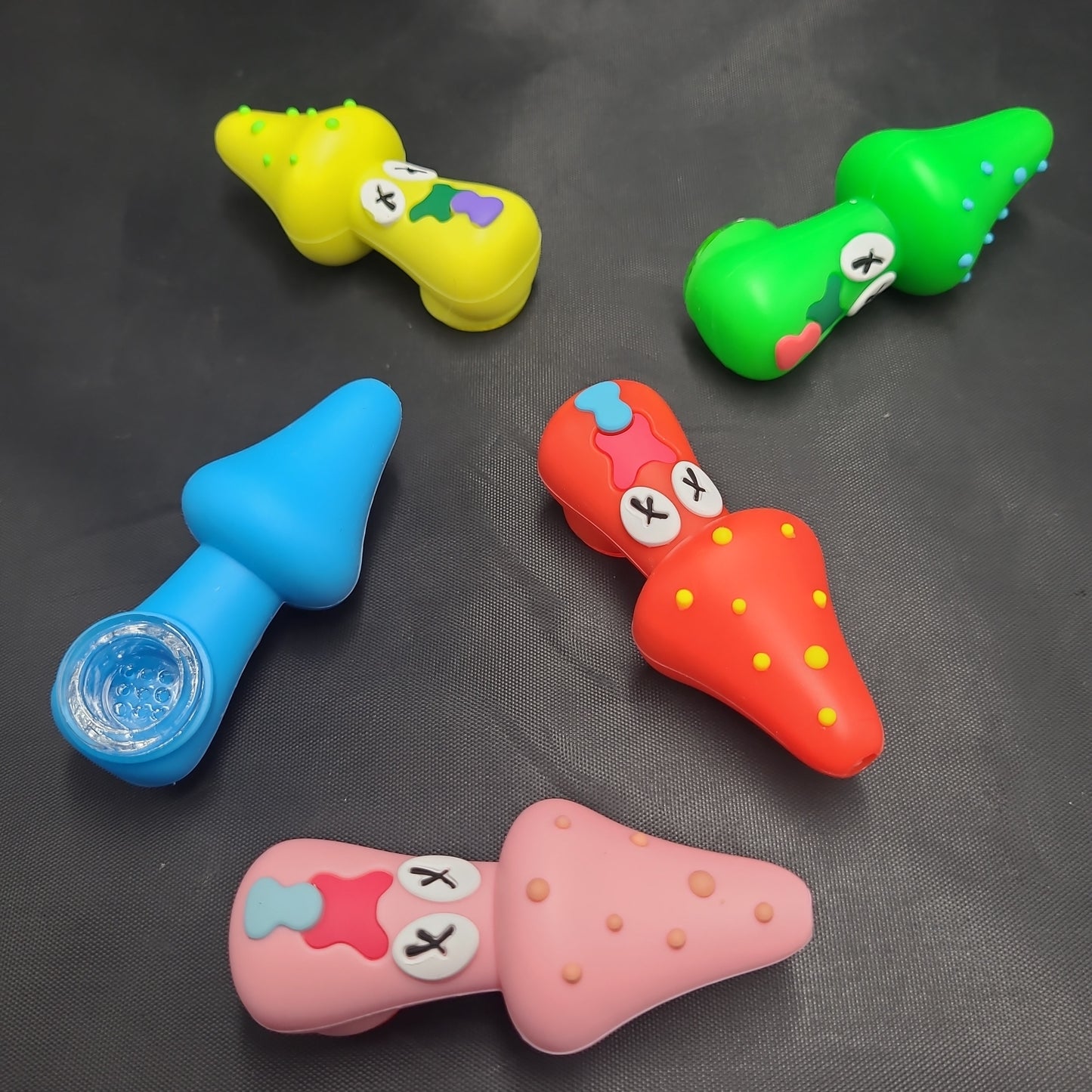 3.5" Trippy Silicone Mushroom Screen pipe