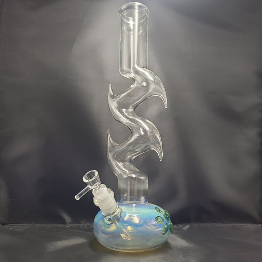 15" Floral Fumed Zong beaker waterpipe