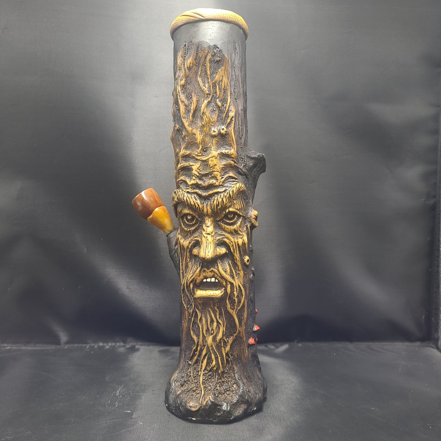 12" Wood Resin w/ Irredecant Marble Waterpipe