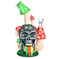 9.5" Pulsar Rainbow Puking Skull Water Pipe