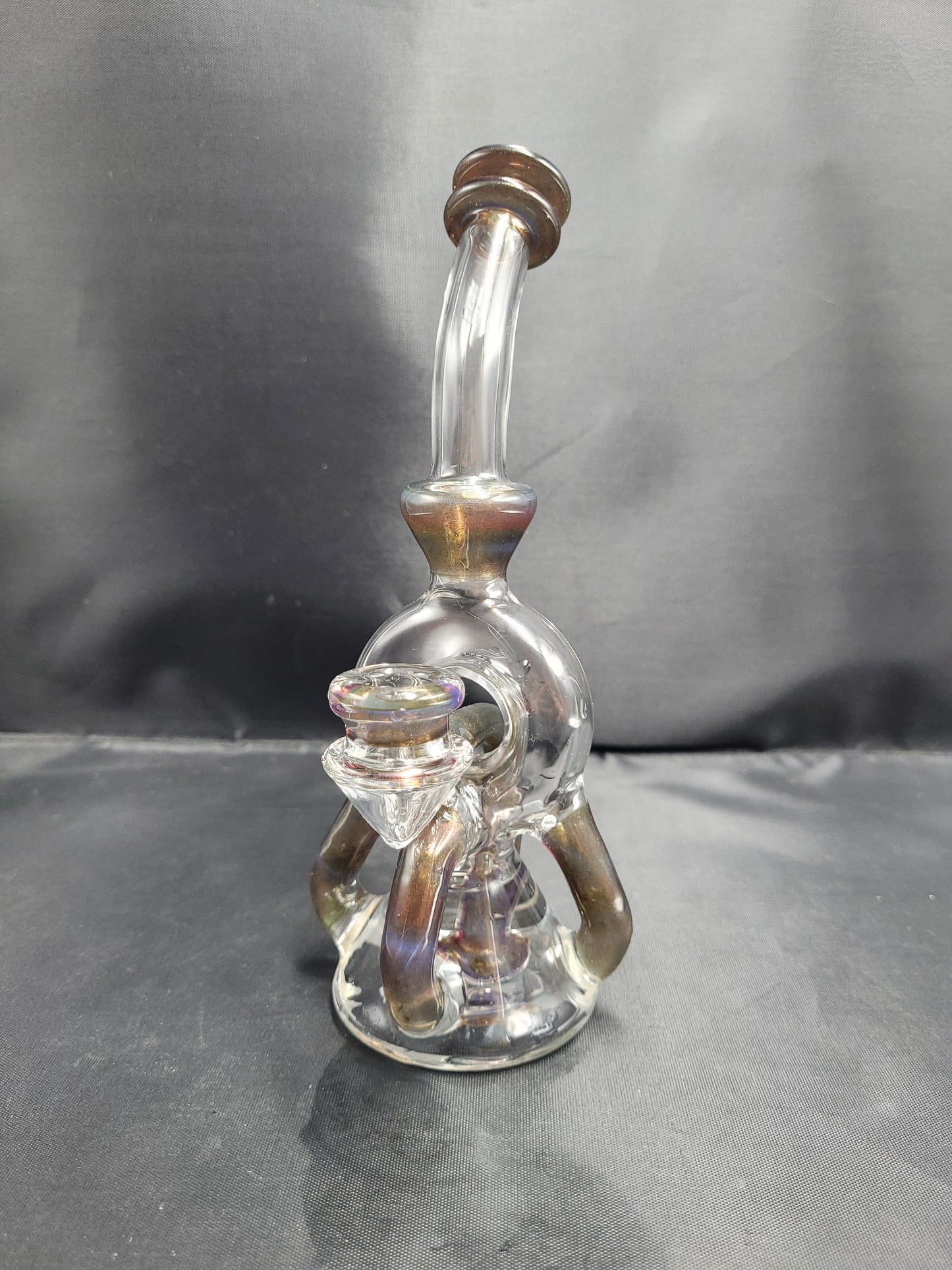 7" Yarbi Glass Donut Dichro waterpipe rig