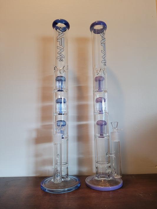 21" AFM Ripper Triple Tree Perc Glass Straight Tube Bong
