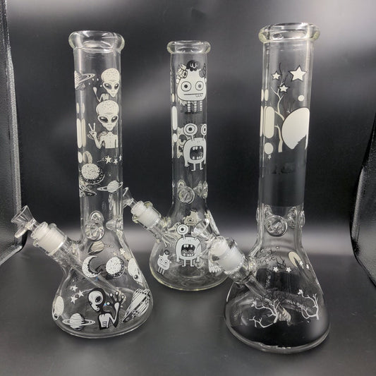 14" Glow In Dark Vibe Decaled Beaker