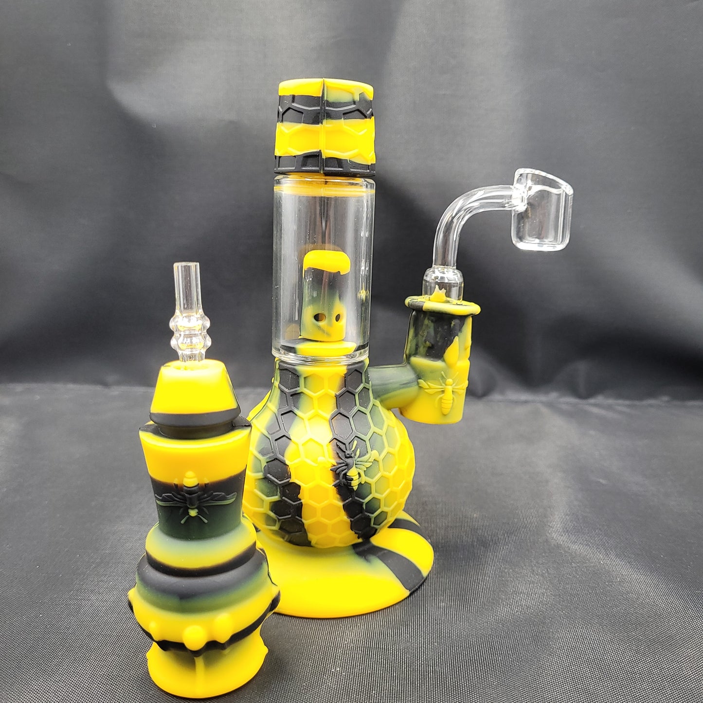 Honey Bee 2 in 1 Bong/Dab Straw | 9" | 14mm F | Colors Vary