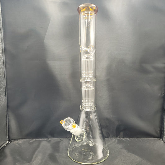 18" Amber Double Tree perc Beaker