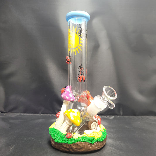 Pulsar Ladybug Shroom Beaker Water Pipe 10.25" 14mm