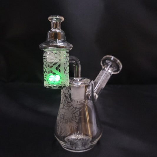 Compact Travel Etched Dab Rig Set 5.5" 14mm