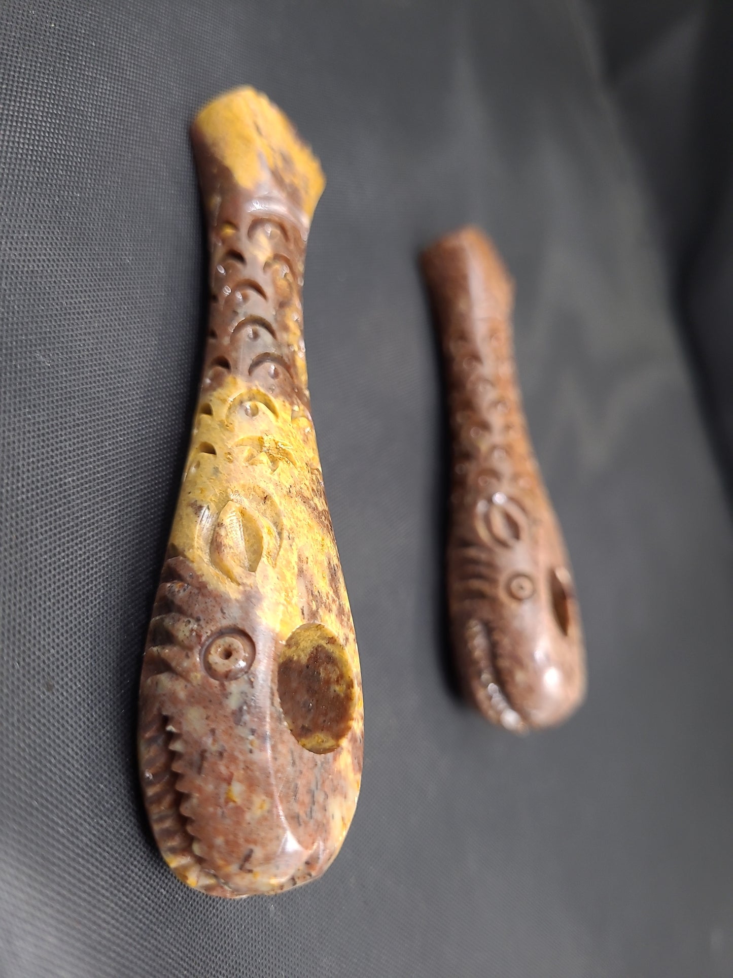 4.5" Stone Carved Sea Animal Hand Pipe