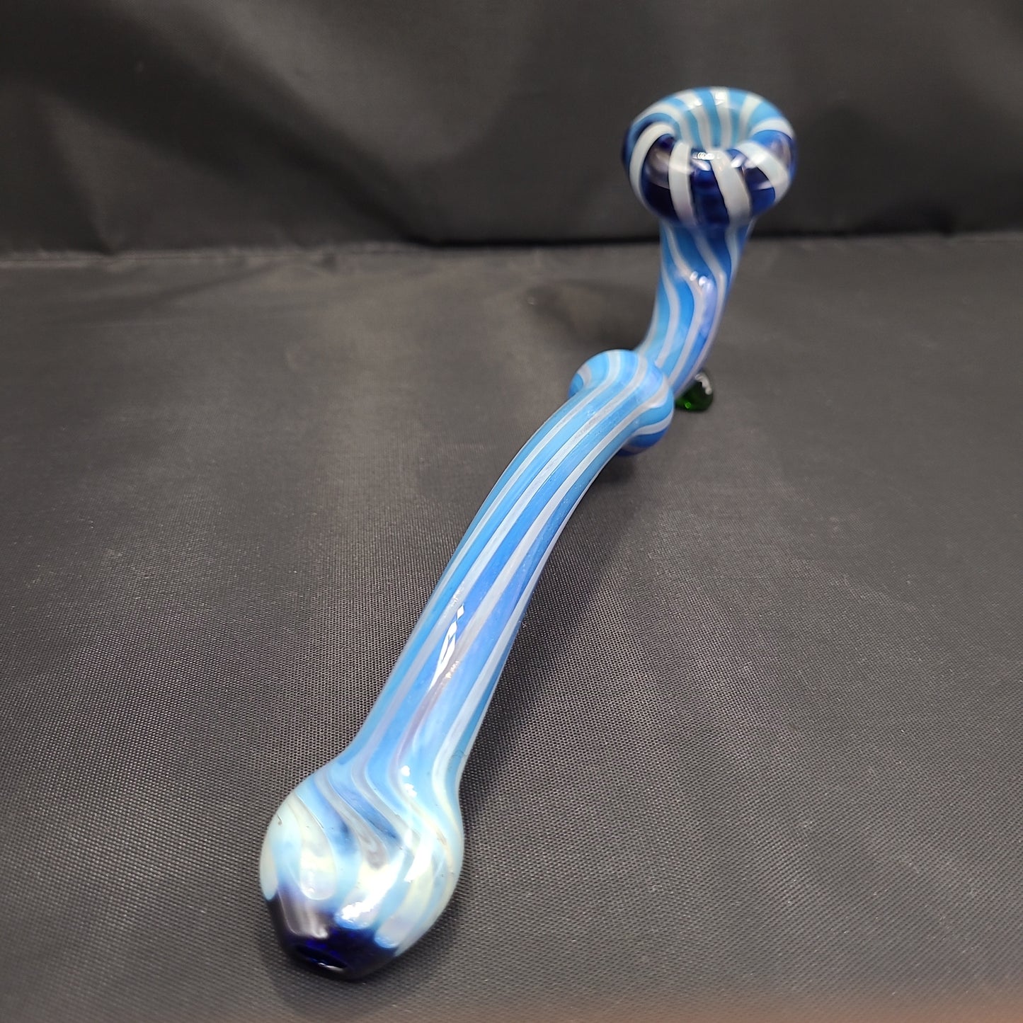 10" Mushroom Sherlock Blue Gold Fume Stripes Design