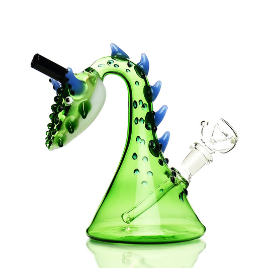 7" Dragon Water Pipe with Color Tube Glass and 14mm Male Bowl