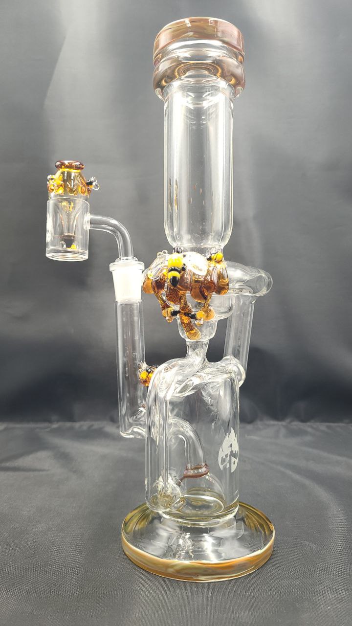 12" Empire Glassworks Recycler Rig Save the Bees