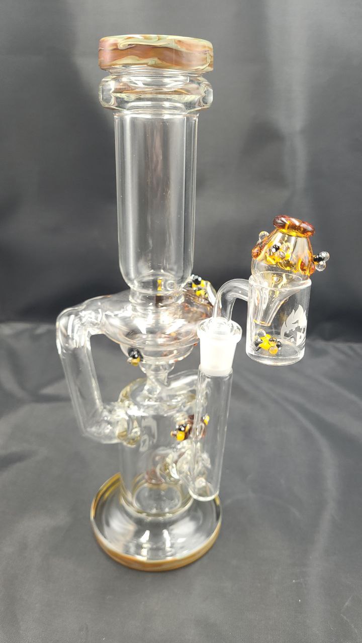 12" Empire Glassworks Recycler Rig Save the Bees