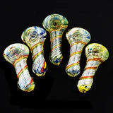 2.5" Silver Glass Hand Pipe with Rasta Color Twisting