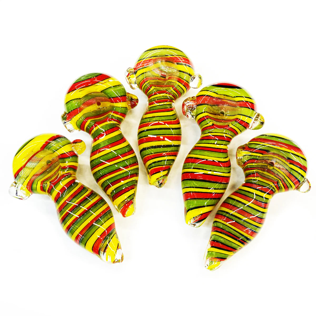 3" Rasta Swirling Art Hand Pipe Spoon